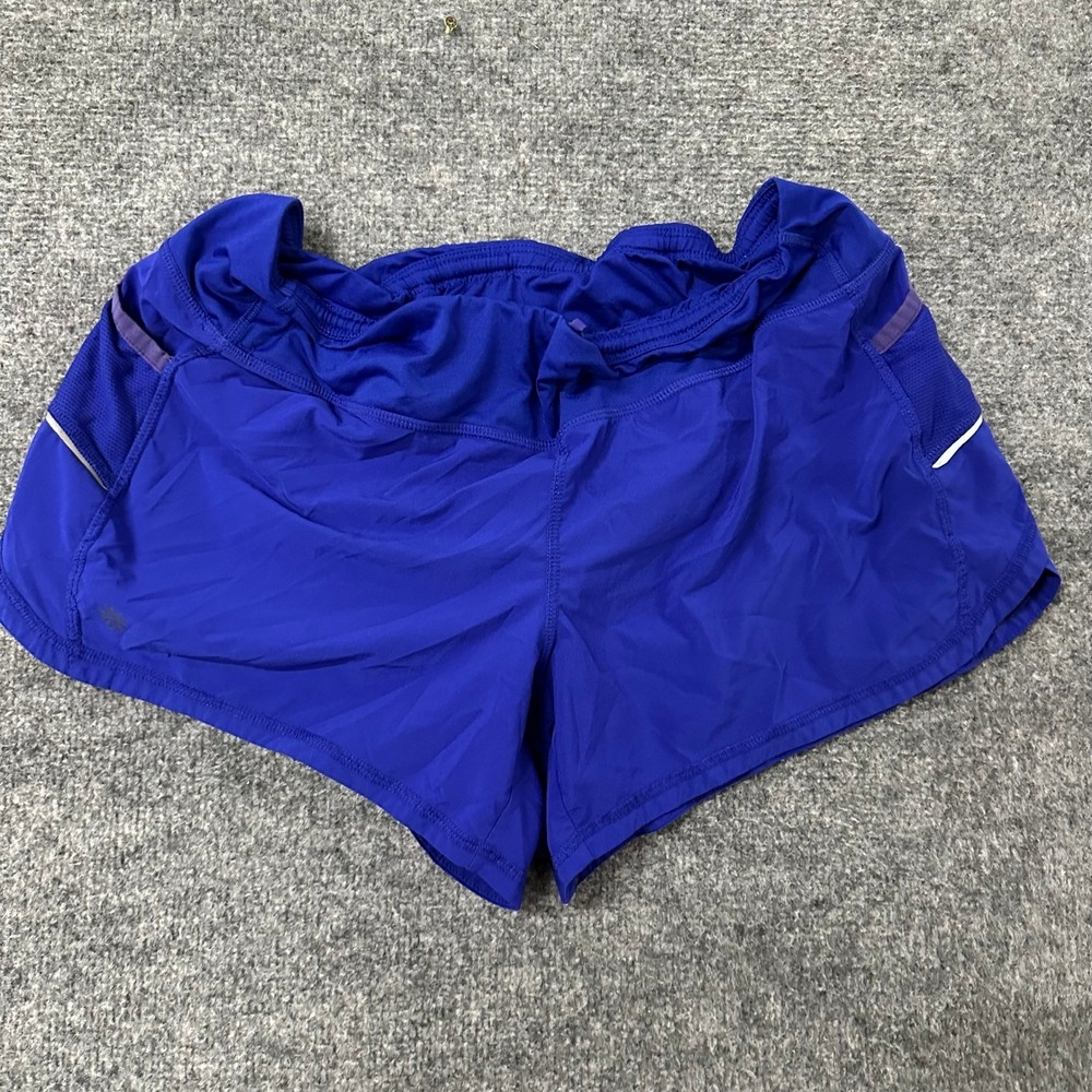Athleta Shorts Womens Size L Royal Blue Running Athletic Back Zip Pocket Workout